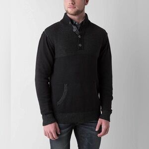 JB Holt Buckle | VGUC Quarter Button Barlow Lincoln Henley Sweater Black Large